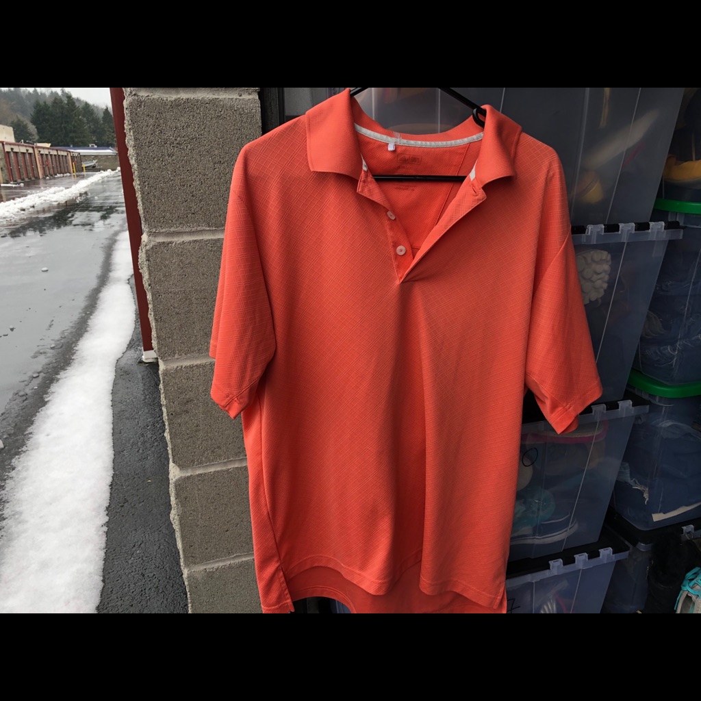 Adidas Men's Orange Polo Short Sleeve Shirt
